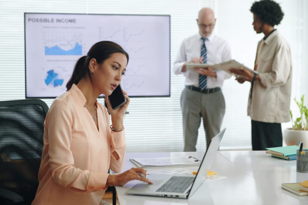 Marketer Discussing Online Project With Customer